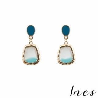 【INES】無耳洞耳環 耳夾 夾式耳環 韓國設計法式復古海洋氣息幾何造型夾式耳環