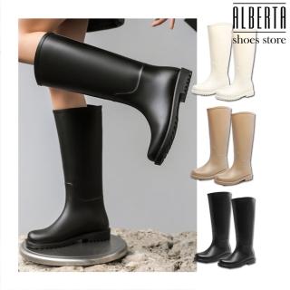 【Alberta】雨鞋 跟高3cm 高筒防水雨鞋女騎士靴女生赶海水鞋長靴水靴 水產養殖靴 洗車長靴