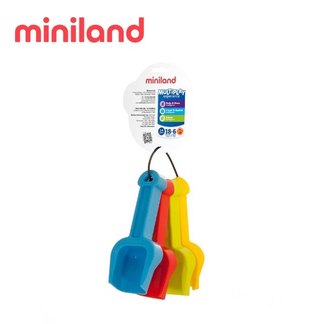 【西班牙Miniland】沙/雪地幼兒鏟子4入組-14cm(雪地沙地皆可用/耐寒耐高溫/適合小手抓握/西班牙原裝進口)