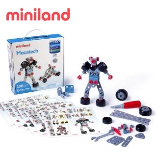 【西班牙Miniland】創意機械建構106入組(STEM/教玩具/空間概念/邏輯思維/西班牙原裝進口)