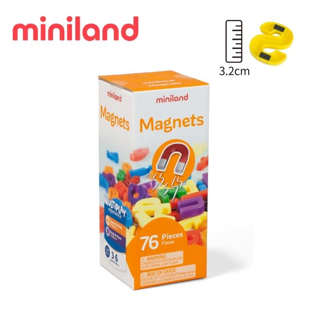 【西班牙Miniland】磁性小寫字母76入組(鮮明色彩設計/STEM/玩教具/字母辨識/西班牙原裝進口)
