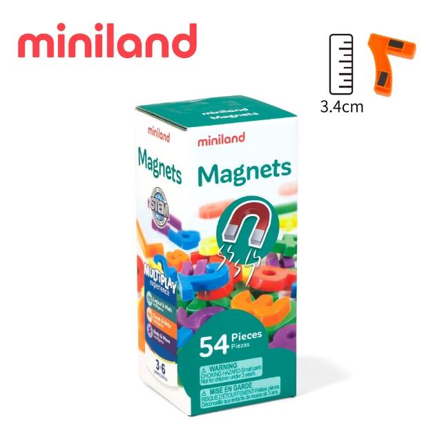 【西班牙Miniland】磁性數字&符號54入組(鮮明色彩設計/STEM/玩教具/字母數字辨識/西班牙原裝進口)