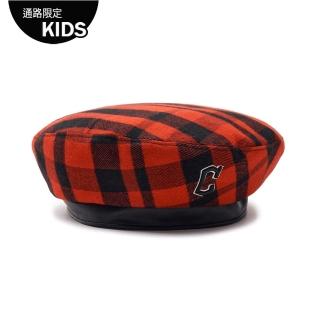 【MLB】童裝 貝蕾帽 童帽 CHECK系列 克里夫蘭守護者隊(7AHTK023N-45RDL)