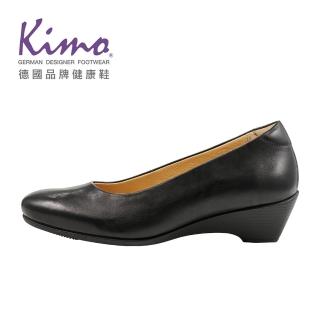 【Kimo】都市舒適柔軟簡約OL上班族低跟鞋 女鞋(黑色 KBCWF079053)
