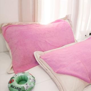 【Yenzch】珊瑚絨枕頭巾/2入 70x50cm 櫻花粉(RM-90007-1 台灣製)