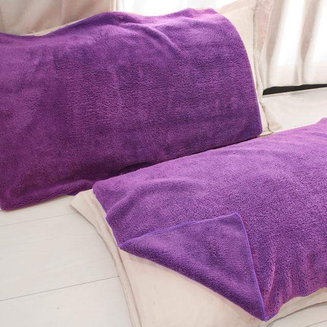 【Yenzch】珊瑚絨枕頭巾/2入 70x50cm 神秘紫(RM-90007-3 台灣製)