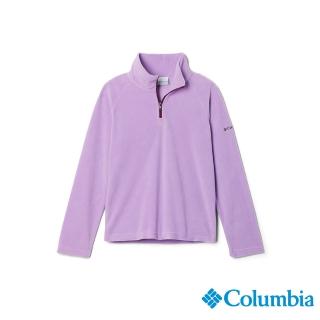 【Columbia 哥倫比亞】童款-Glacial刷毛半開襟上衣-木菫紫(UAG69870MV/HF)