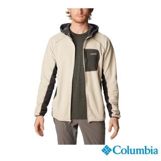 【Columbia 哥倫比亞 官方旗艦】男款-M Outdoor Tracks柔暖刷毛連帽外套-卡其(UAE49030KI/HF)