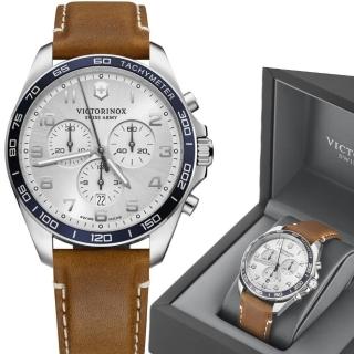 【VICTORINOX 瑞士維氏】瑞士維氏 三眼計時腕錶 42mm(VISA-241900)