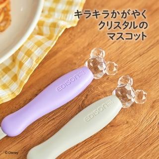【EDISON mama】米奇水晶學習湯叉組(紫+白)