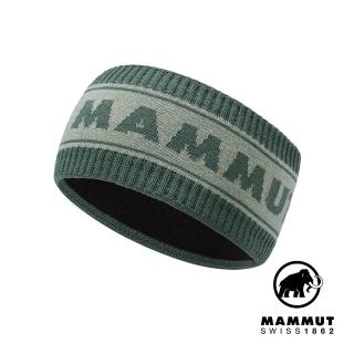 【Mammut 長毛象】Peaks Headband 保暖針織LOGO頭帶 深玉石綠/玉石綠 #1191-01440