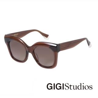 【GIGI Studios】質感蝴蝶型貓眼太陽眼鏡(紅棕 - GILDA-6774/0)
