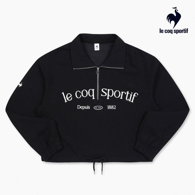 【LE COQ SPORTIF 公雞】韓版休閒基礎立領上衣 女款-黑色-LKS22122