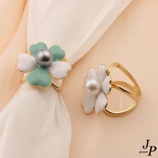 【Jpqueen】幸運草珍珠雙色多功能絲巾扣(2色可選)