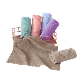 【JoyNa】10入-珊瑚絨吸水速乾 抹布 擦手巾 口水巾 手帕(30*30毛巾)