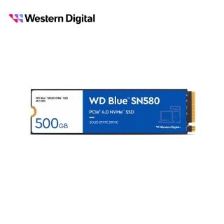 【WD 威騰】藍標 SN580 500GB M.2 PCIe 4.0 NVMe SSD(讀：4000MB/s 寫：3600MB/s)