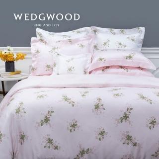 【WEDGWOOD】300織長纖棉印花兩用被套床包四件組(盛開野莓 加大)