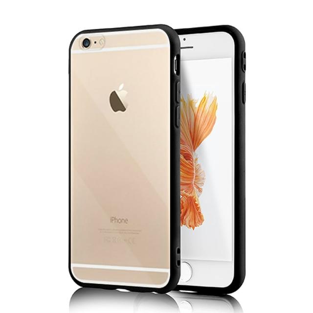 【Aguchi】Apple iPhone 6/6s 4.7吋 高質感雙料材質 時尚黑色TPU軟邊框+PC硬背板 全覆式手機殼/保護套