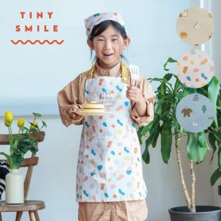 【CDF】TINY SMILE 日本兒童圍裙+頭巾組(兒童圍裙、兒童工作服、烹飪裝、圍兜、頭巾)