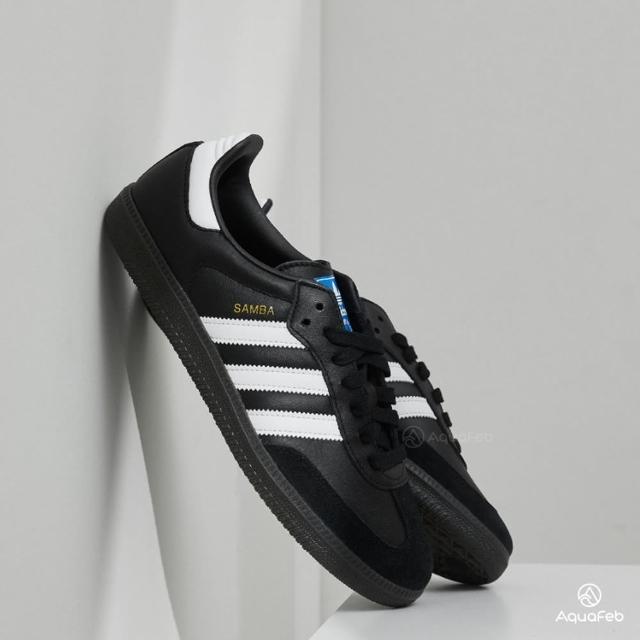 【adidas 愛迪達】Originals Samba OG 男鞋黑色焦糖黑底經典麂皮