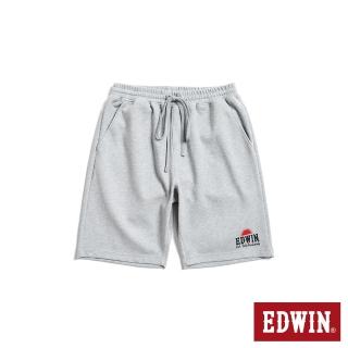 【EDWIN】男裝 日落休閒運動抽繩短褲(銀灰色)