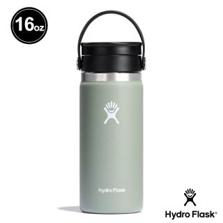 【Hydro Flask】16oz/473ml 寬口旋轉咖啡蓋保溫杯(灰綠)(保溫瓶)