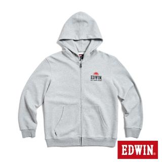 【EDWIN】男裝 日落LOGO連帽外套(銀灰色)
