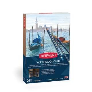 【Derwent 德爾文】WATER COLOUR水性色鉛24色-木盒