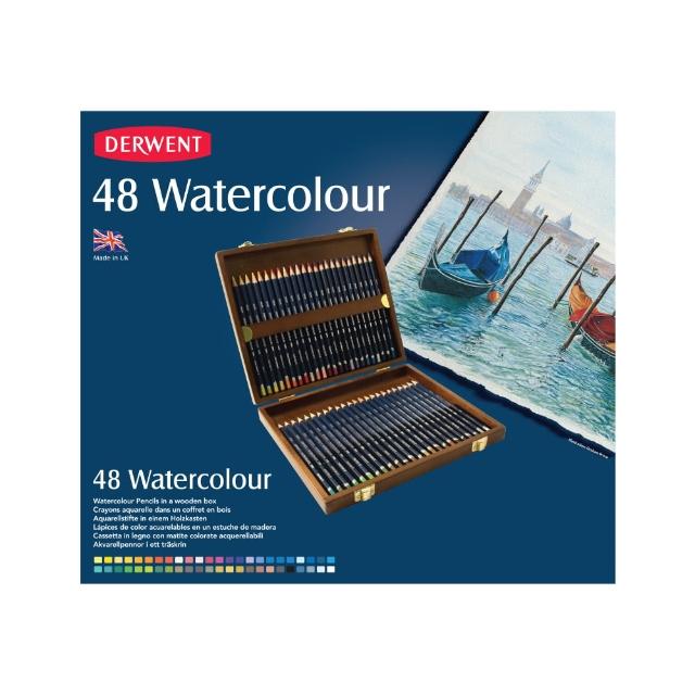 【Derwent 德爾文】WATER COLOUR水性色鉛48色-木盒
