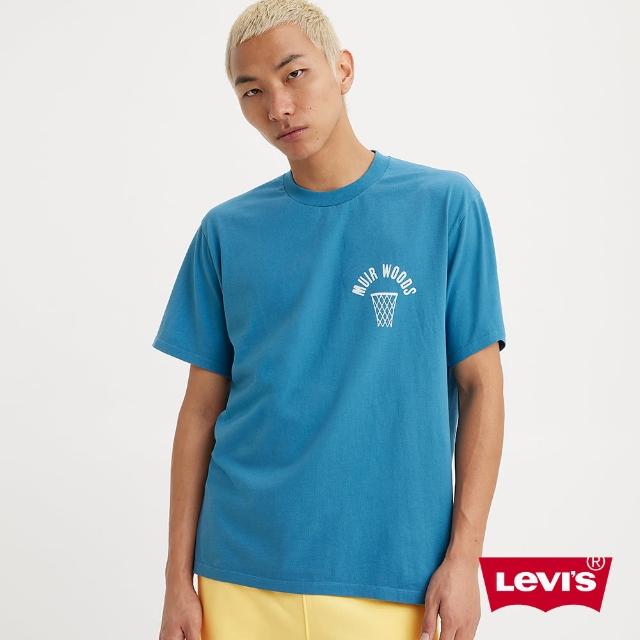 【LEVIS 官方旗艦】Gold Tab金標系列 男款 寬鬆版短袖素T恤 湖水藍 熱賣單品 A3757-0030