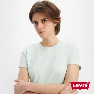 【LEVIS 官方旗艦】Youth Sport系列 女款 短袖彈性T恤 / 運動LOGO / 淺藍 人氣新品 17944-0034