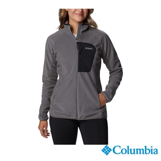 【Columbia 哥倫比亞 官方旗艦】女款- Omni-Heat Helix柔暖刷毛外套-灰色(UAR01420GY/HF)