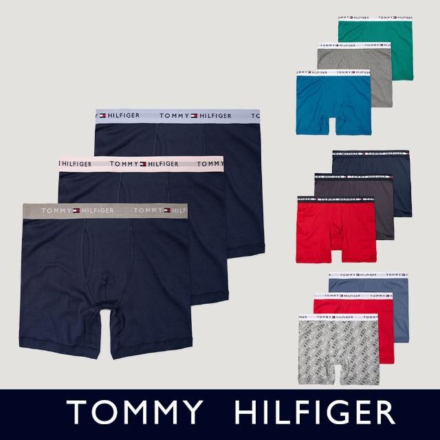 【Tommy Hilfiger】TOMMY 經典文字貼身四角男內褲3件組 年節 禮盒-多色組合(休閒舒適/平輸品)