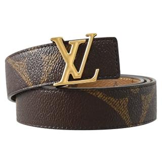 【Louis Vuitton 路易威登】LV M0149W LV Iconic 金屬LOGO飾扣經典花紋雙面皮帶(現貨)