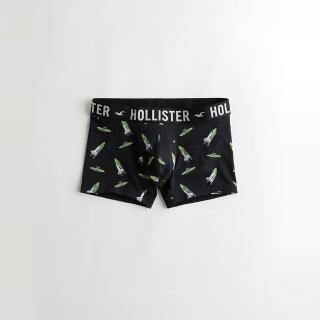 【HOLLISTER Co】HCO 海鷗 經典印刷太空船圖案貼身平口男內褲-黑色(平輸品)