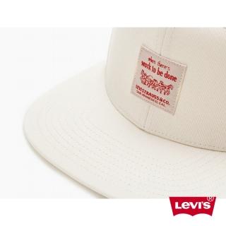 【LEVIS 官方旗艦】男女同款 可調式排釦棒球帽 / 質感刺繡布標 白 人氣新品 D7820-0002