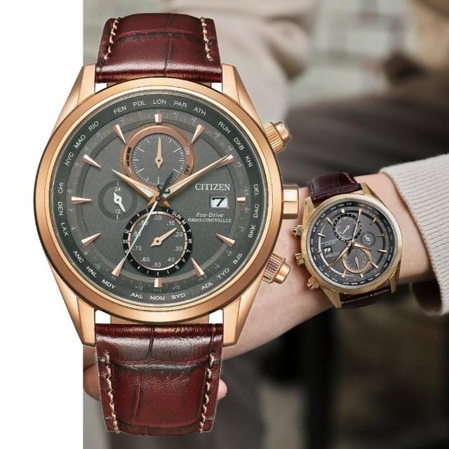 【CITIZEN 星辰】GENTS 時尚 電波計時腕錶-43mm(AT8263-10H)