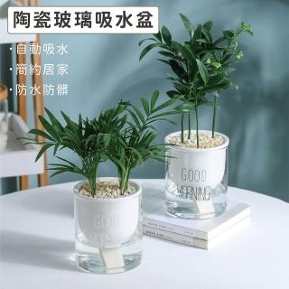 【Gardeners】陶瓷玻璃吸水盆-1入(懶人植物園藝自動吸水拆裝噴盆器)