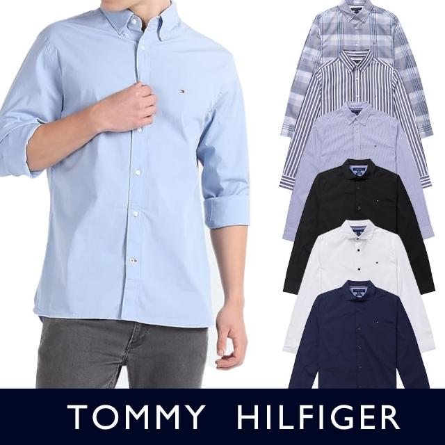【Tommy Hilfiger】TOMMY 經典刺繡Logo長袖襯衫 上衣-多色組合(平輸品)
