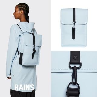【RAINS官方直營】Backpack Mini 經典防水迷你版長型後背包(Sky 晴空藍)