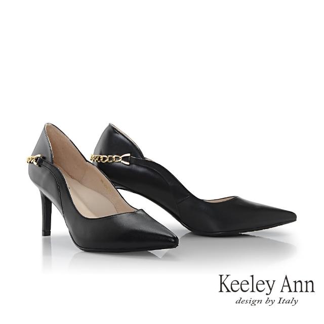 【Keeley Ann】後跟鍊條尖頭跟鞋(黑色385063210)