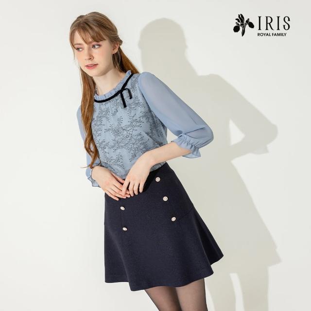 【IRIS 艾莉詩】氣質雪紡蕾絲上衣-2色(36117)