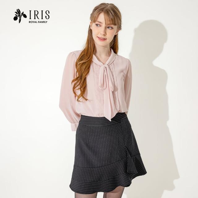 【IRIS 艾莉詩】條紋造型荷葉褲裙-2色(36304)