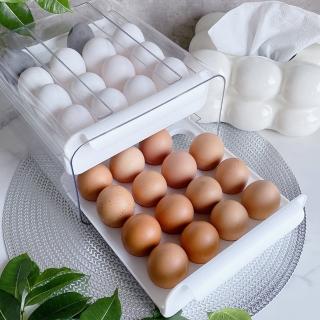 抽屜式透氣雙層雞蛋盒(雞蛋收納 雞蛋架 保鮮盒)