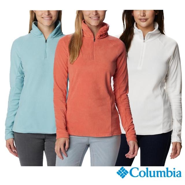 【Columbia 哥倫比亞 官方旗艦】女款-Glacial半開襟保暖刷毛上衣(UAR11310/HF)