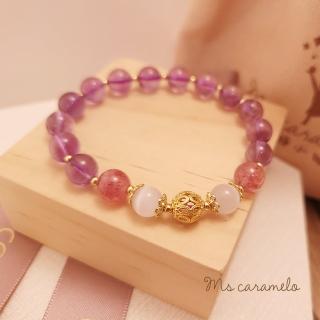 【焦糖小姐 Ms caramelo】紫水晶 草莓晶 貓眼石(水晶手鍊)