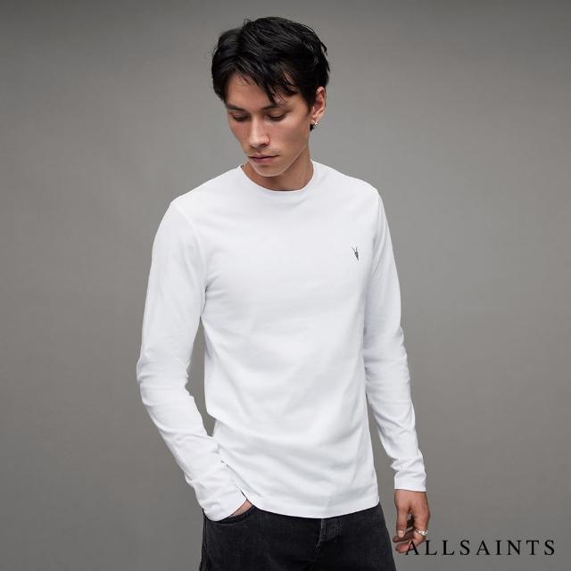 【ALLSAINTS】BRACE 純棉柔軟舒適公羊頭骨長袖T恤-白 MD119E(常規版型)
