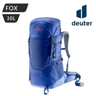 【deuter】FOX 拔熱透氣背包-藍色 3611122(後背、登山、旅遊、攻頂、百岳、郊山、健行、登頂)