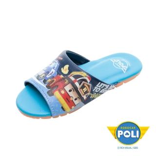 【POLI 波力】正版童鞋 POLI 室內拖鞋/穿脫方便 台灣製 藍(POKS34056)