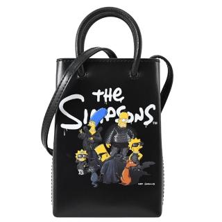 【Balenciaga 巴黎世家】The Simpsons 限定聯名款紙袋造型迷你手提兩用包(黑)